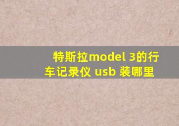 特斯拉model 3的行车记录仪 usb 装哪里